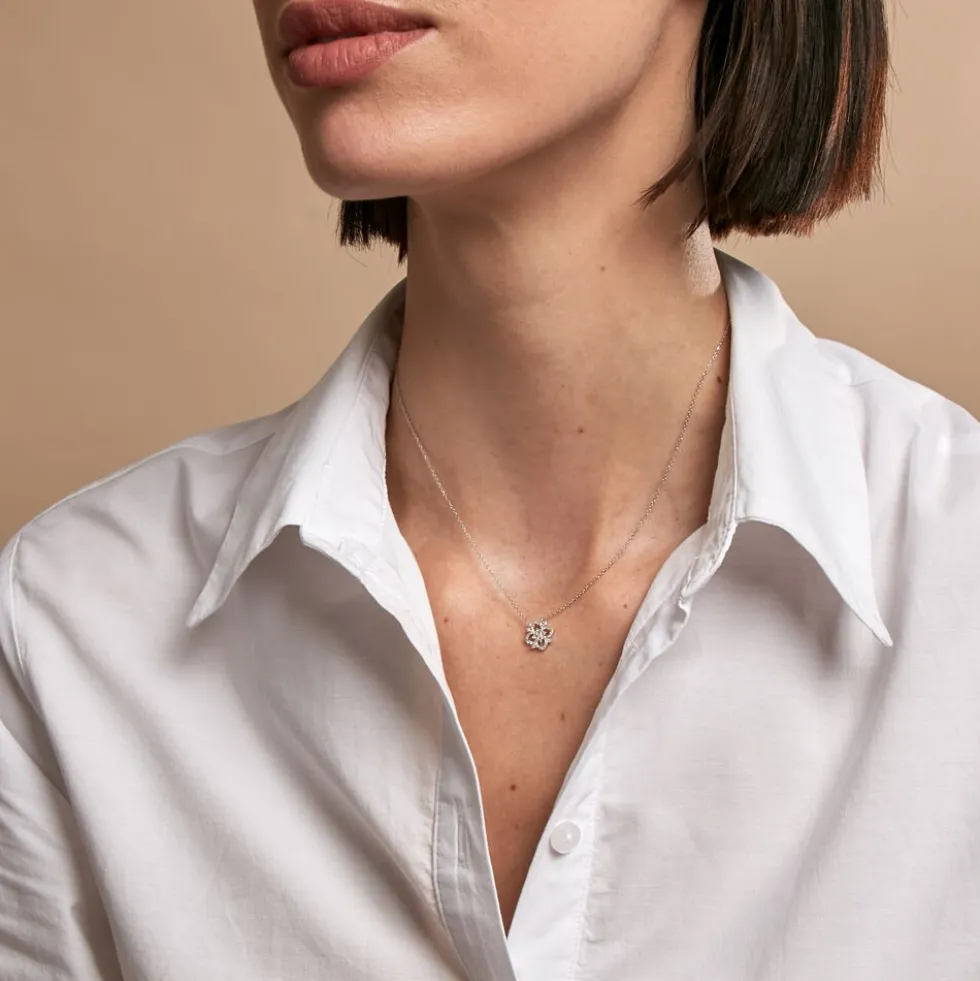 Collier Vasya Or Blanc Diamant
