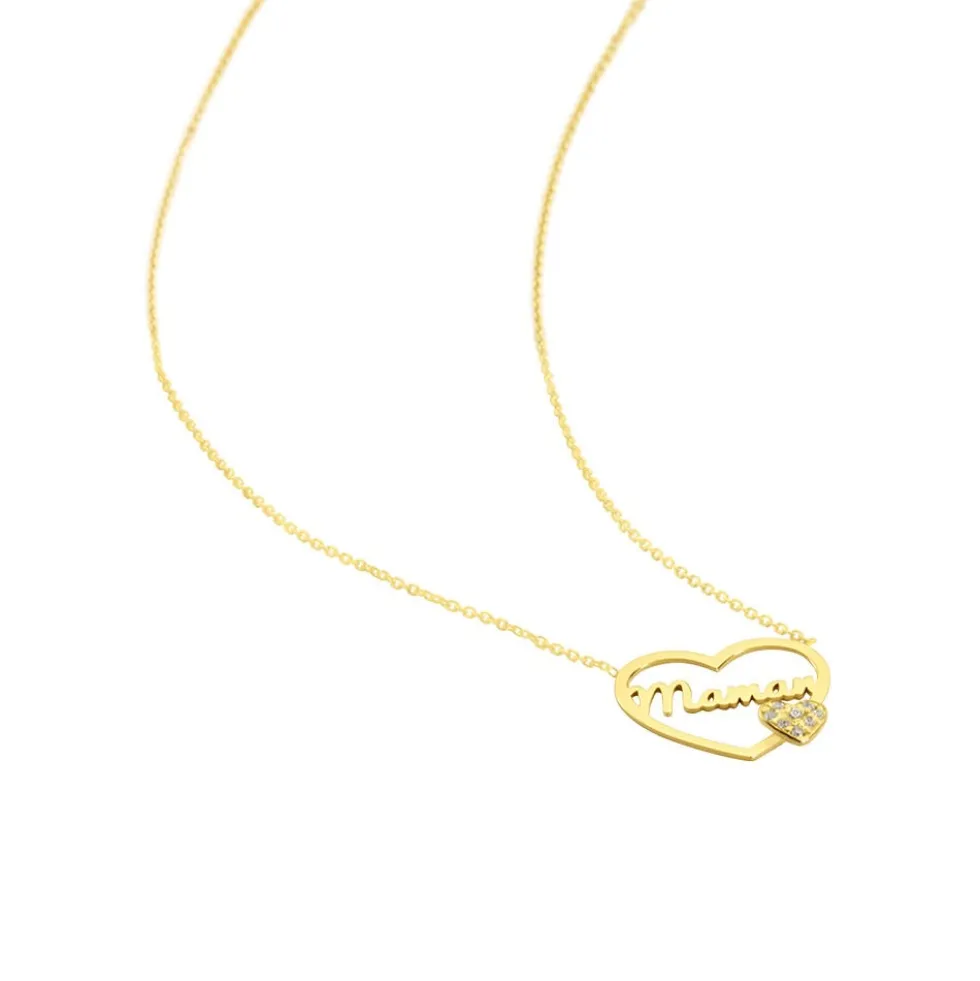 Collier Verohanta Or Jaune Oxyde De Zirconium