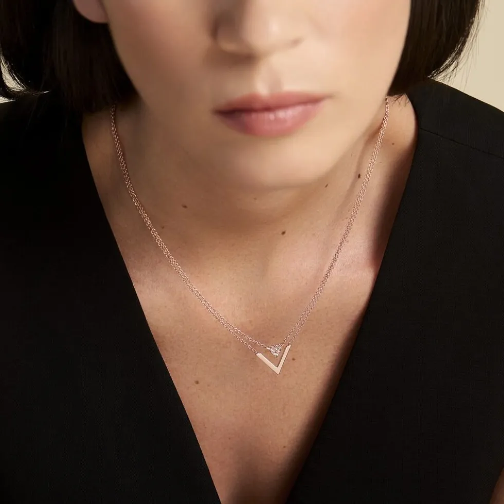 Collier Veroniica Argent Rose