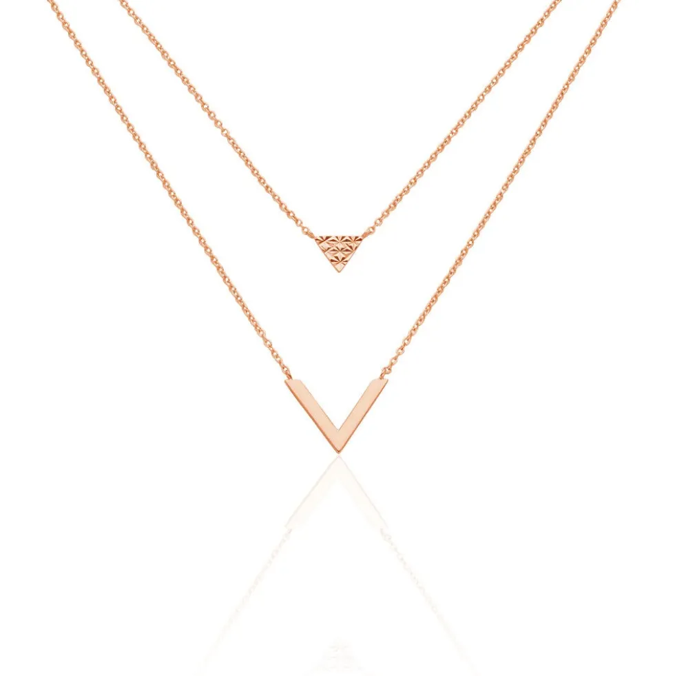 Collier Veroniica Argent Rose