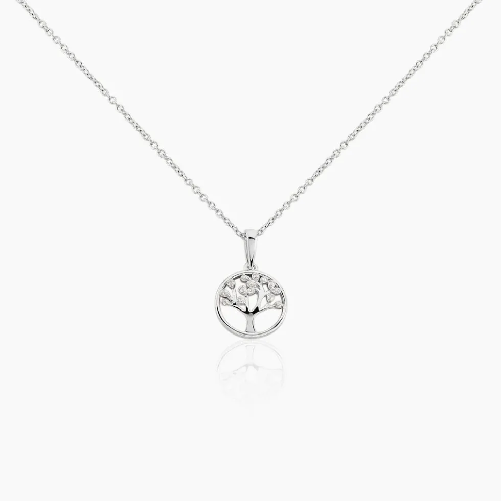 Collier Veva Argent Blanc Oxyde De Zirconium