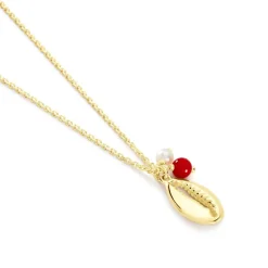 Collier Vitamin Sea Or Jaune Perle De Culture Corail