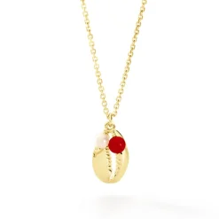 Collier Vitamin Sea Or Jaune Perle De Culture Corail