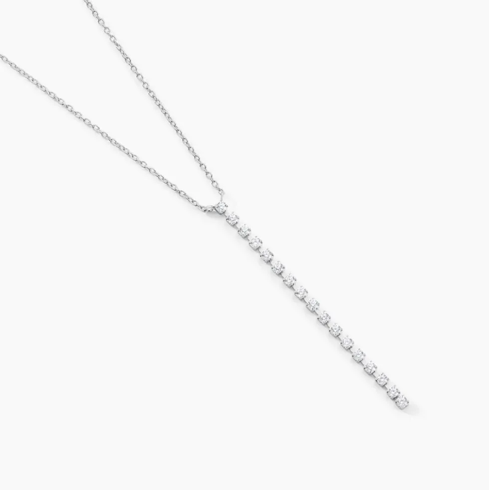 Collier Whitney Argent Blanc Oxyde De Zirconium