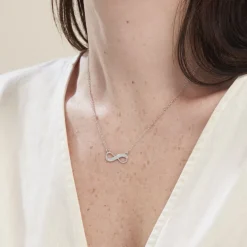 Collier Zelma Argent Blanc