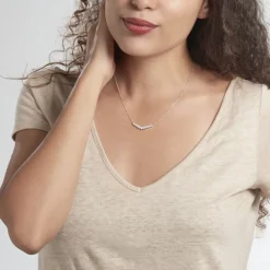 Collier Zuina Argent Blanc Oxyde De Zirconium
