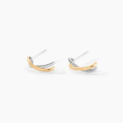 Creoles Louma Or Jaune Argent Blanc
