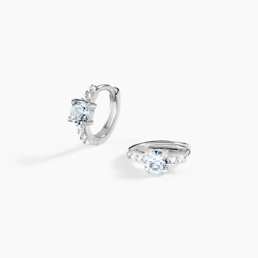 Creoles Rio Argent Blanc Oxyde De Zirconium