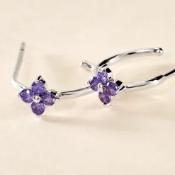 Creoles Argent Blanc Blossom Bash Oxyde De Zirconium