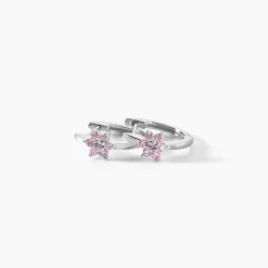 Creoles Argent Blanc Blossom Bash Oxyde De Zirconium
