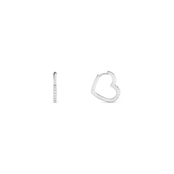 Creoles Argent Blanc Deep In Love Oxyde De Zirconium