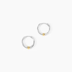 Creoles Or Jaune et Argent Blanc