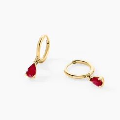 Creoles Pluie D'Eclat Or Jaune Rubis