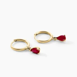 Creoles Pluie D'Eclat Or Jaune Rubis
