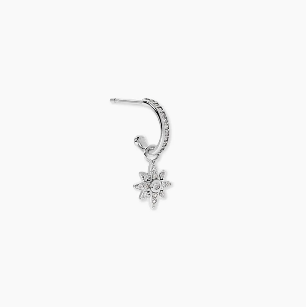 Créole Unitaire Ancelin Rondes Argent Blanc Oxyde De Zirconium