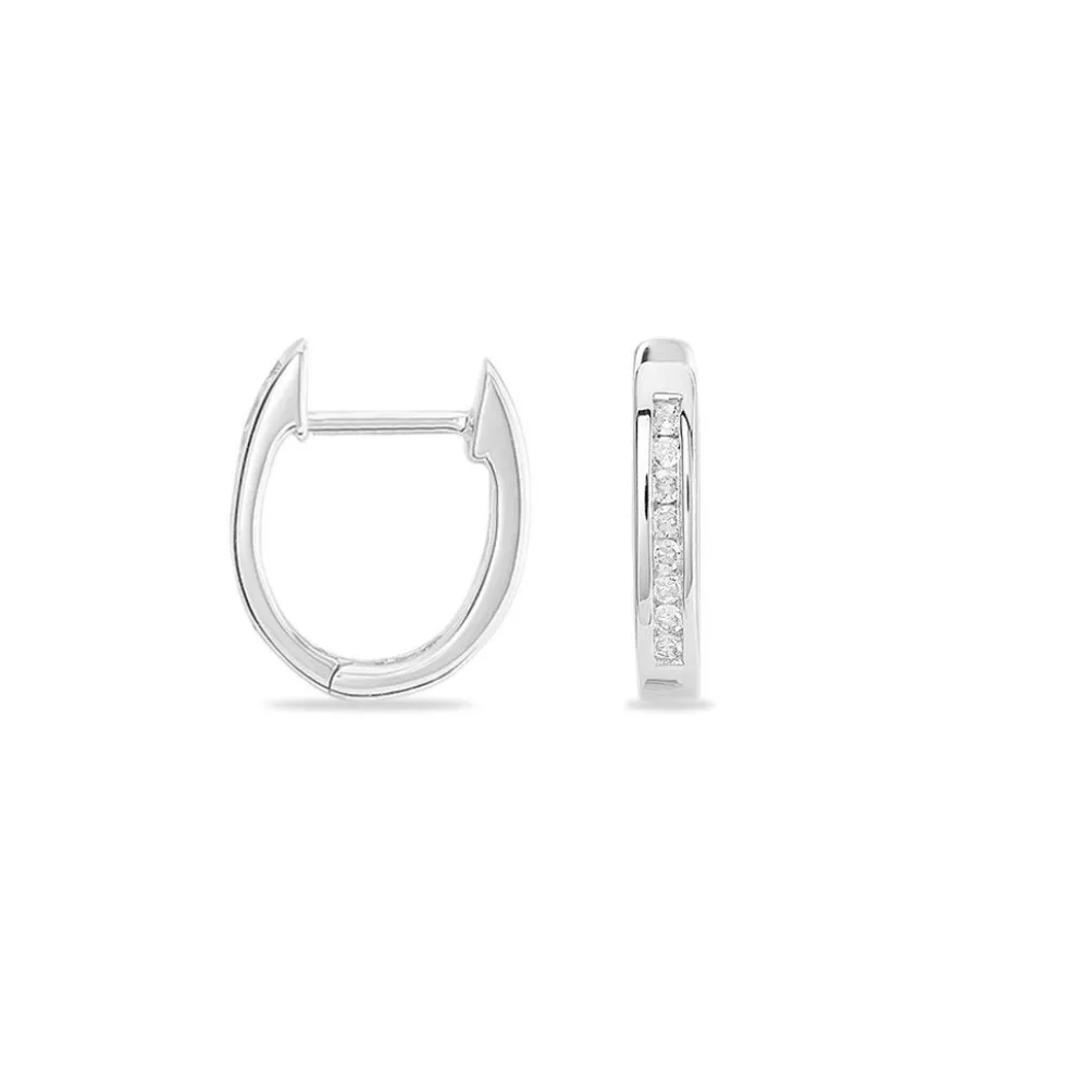 Créoles Aaren Rondes Or Blanc Diamant