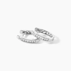 Créoles Aaren Rondes Or Blanc Diamant