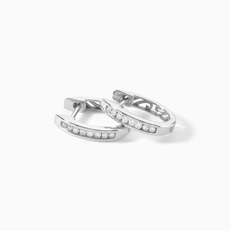Créoles Aaren Rondes Or Blanc Diamant