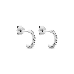 Créoles Alvah Argent Blanc Oxyde De Zirconium