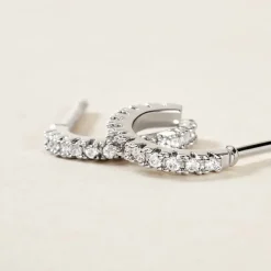 Créoles Alvah Argent Blanc Oxyde De Zirconium