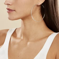 Créoles Argent Blanc Agathe