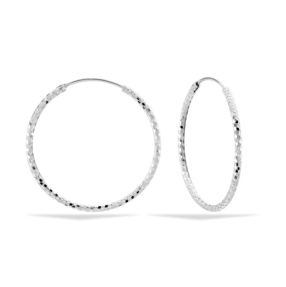Créoles Argent Blanc Agathe