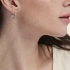 Créoles Argent Blanc Daren Oxydes De Zirconium