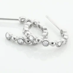 Créoles Argent Blanc Daren Oxydes De Zirconium