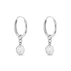 Créoles Argent Blanc Lehunnus Oxyde De Zirconium