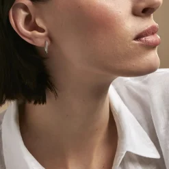 Créoles Carlyn Argent Blanc