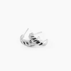Créoles Croissant Argent Blanc