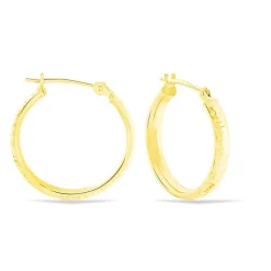Créoles Dea Diamantees Fil Plat Or Jaune
