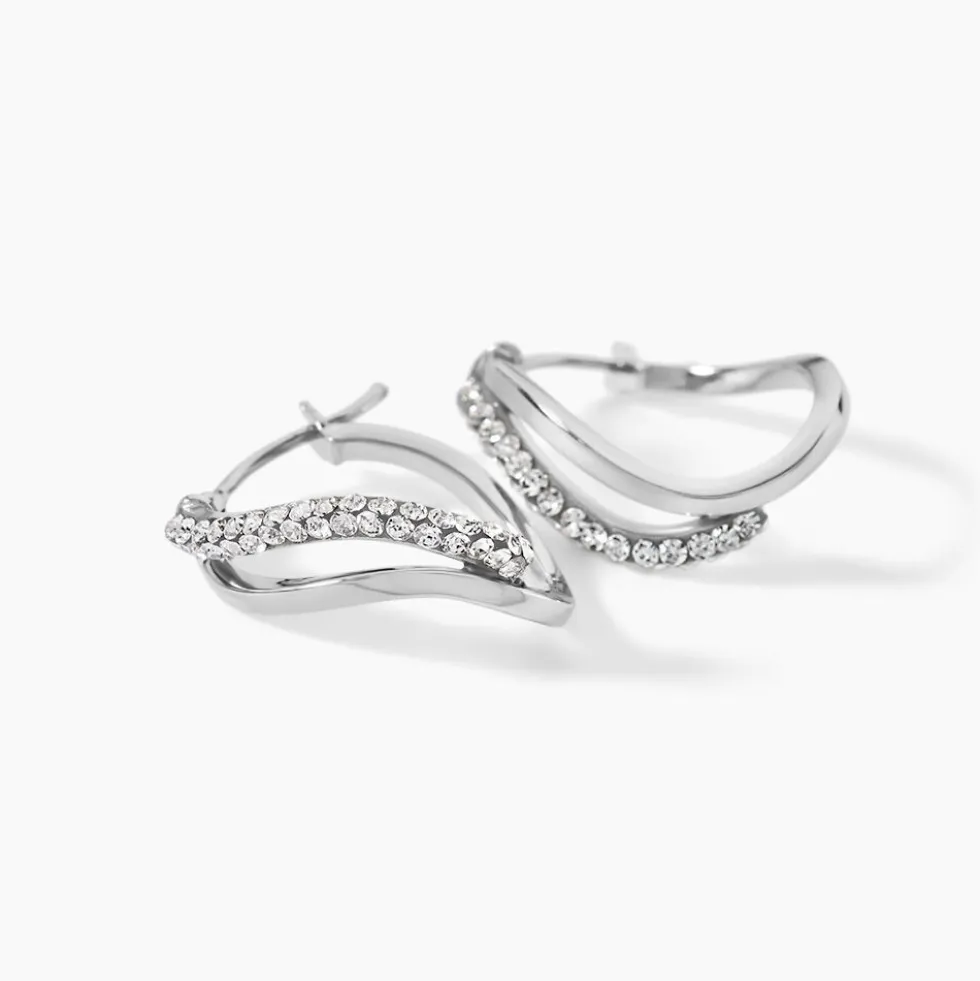 Créoles Hekate Or Blanc Strass