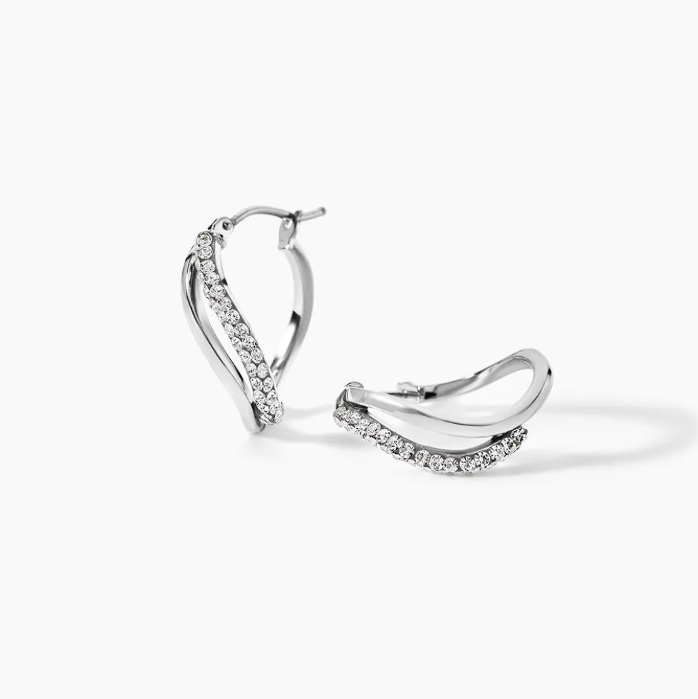 Créoles Hekate Or Blanc Strass