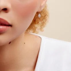 Créoles Lulu Or Blanc Oxyde