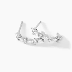 Créoles Naura Argent Blanc Oxyde De Zirconium