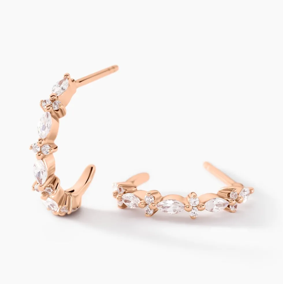 Créoles Naura Argent Rose Oxyde De Zirconium