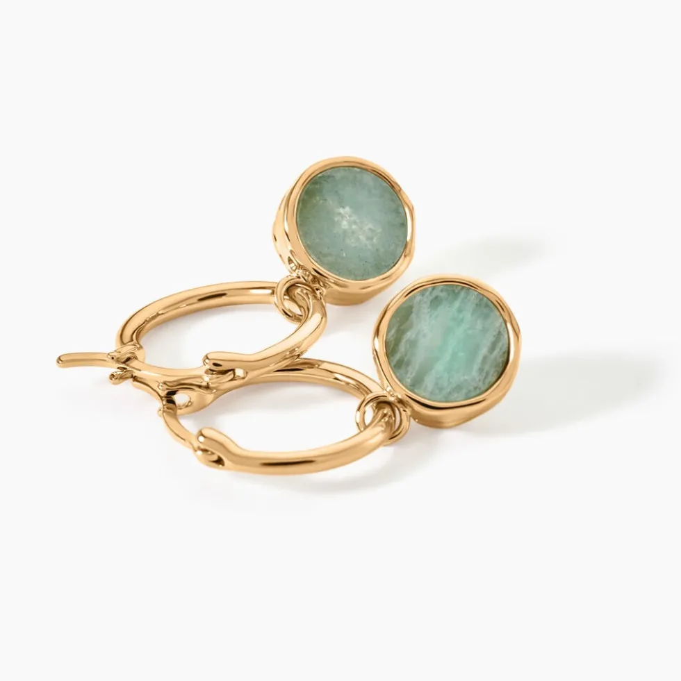 Créoles Plaqué Or Neassa Amazonite