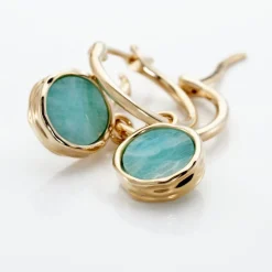 Créoles Plaqué Or Neassa Amazonite