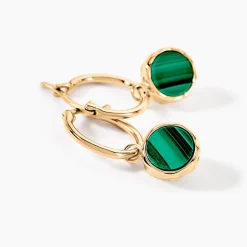 Créoles Plaqué Or Neassa Malachite