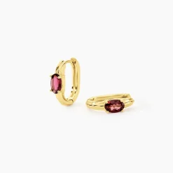 Créoles Poem Argent Jaune Tourmaline