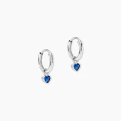 Créoles Querida Argent Blanc Oxyde De Zirconium
