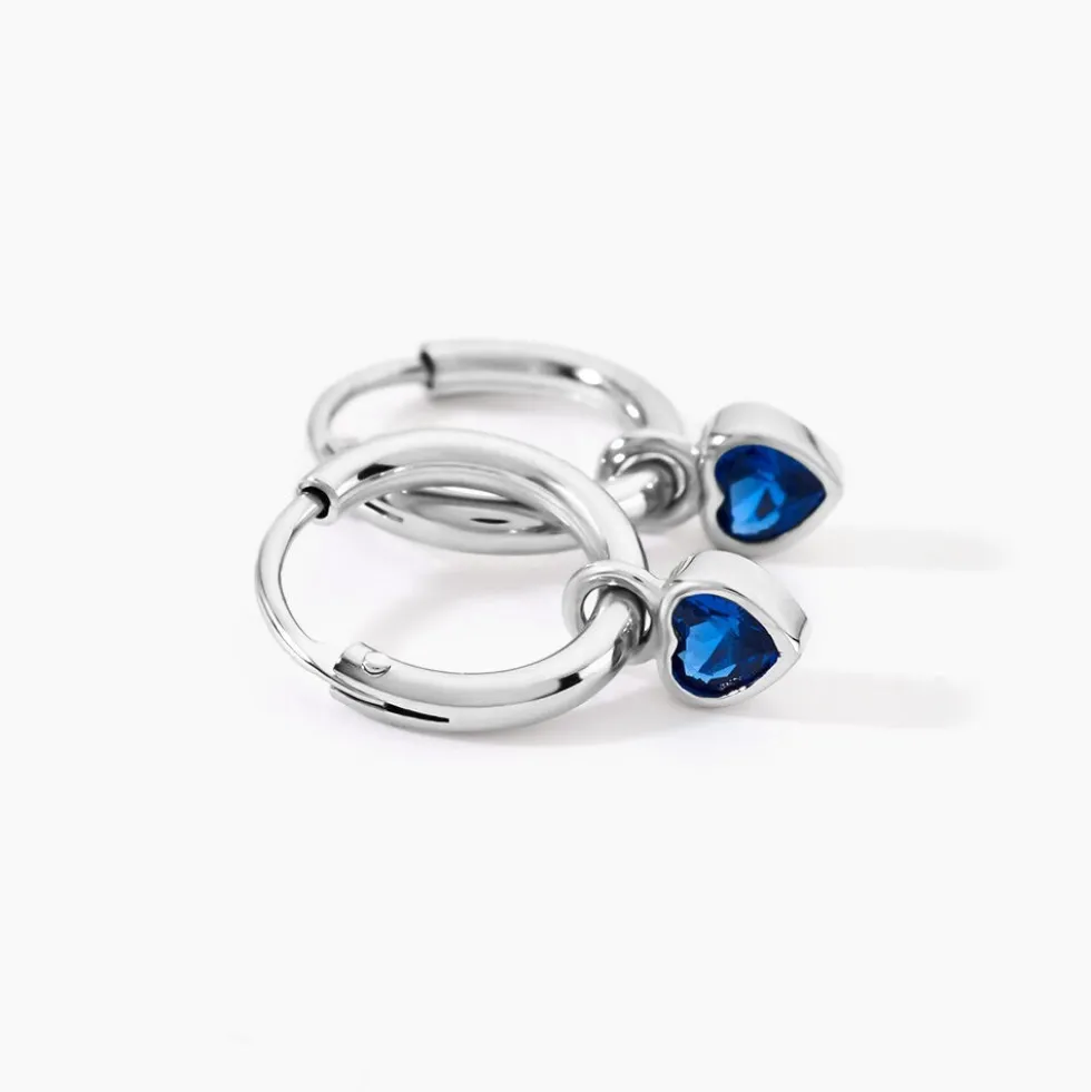 Créoles Querida Argent Blanc Oxyde De Zirconium