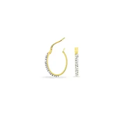 Créoles Sandrine Or Jaune Strass