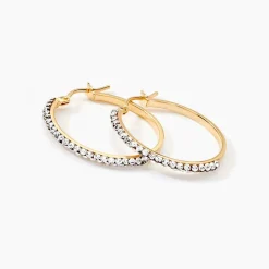 Créoles Sandrine Or Jaune Strass