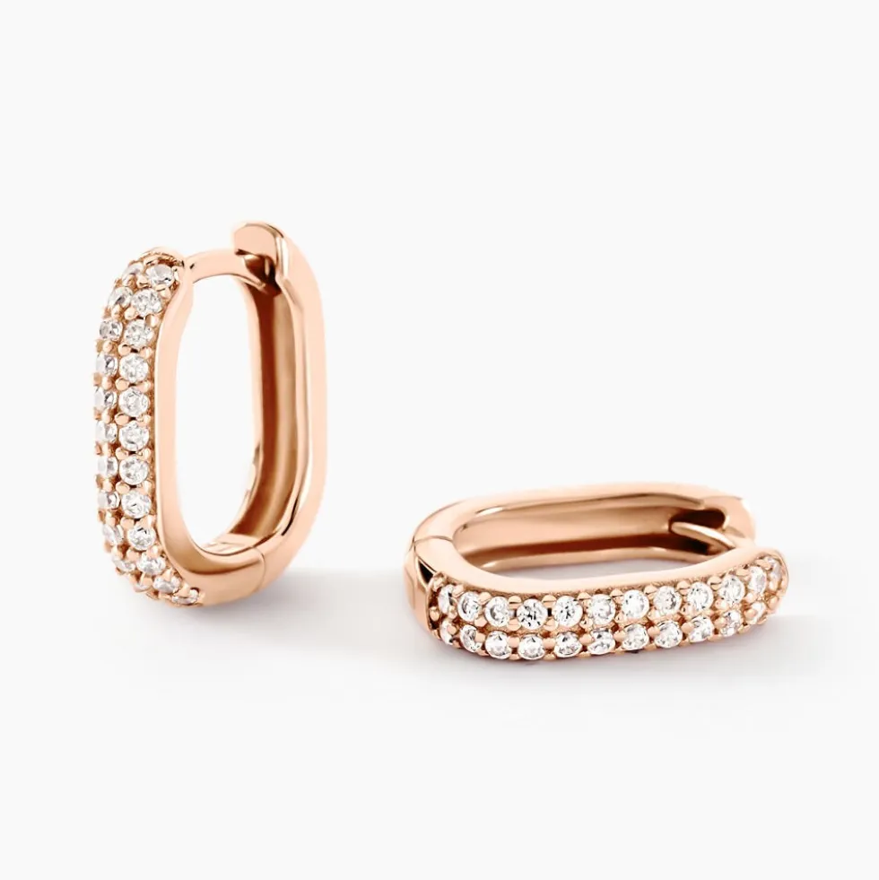 Créoles Sattya Argent Rose Oxyde De Zirconium