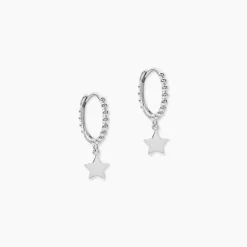 Créoles Taara Argent Blanc