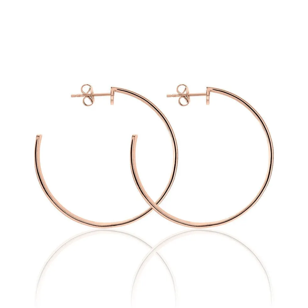 Créoles Airelle Acier Rose