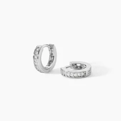 Créoles Alexa Argent Blanc Oxyde De Zirconium