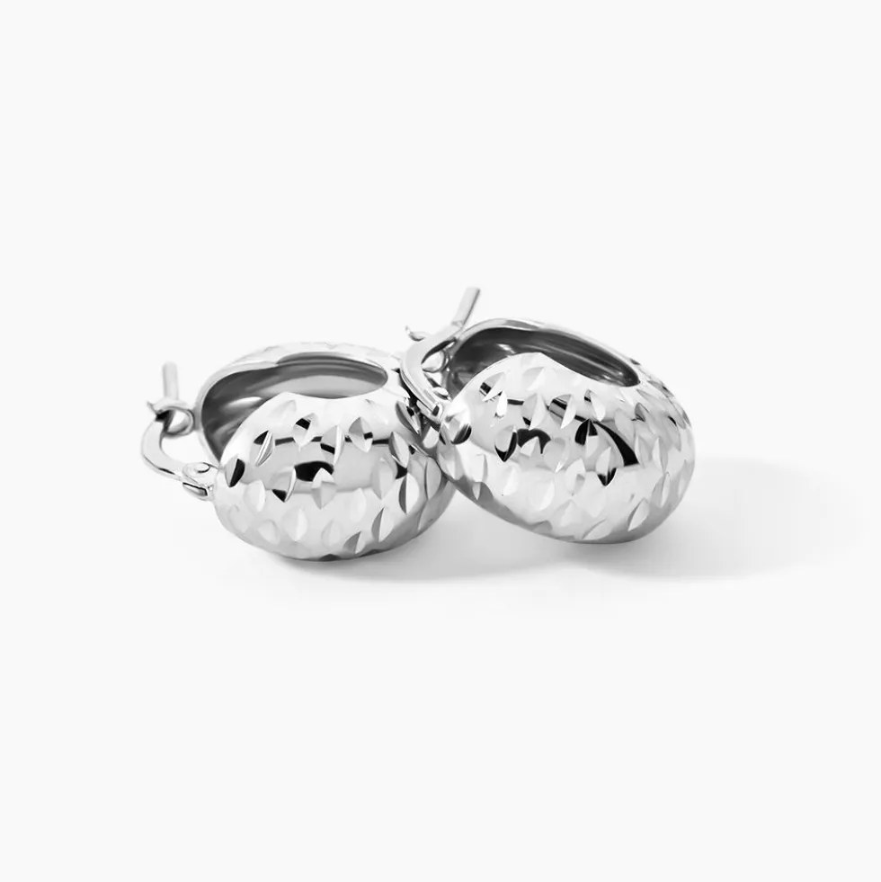 Créoles Amadi Argent Blanc